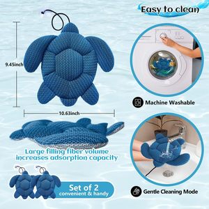 GREENLAND Lot de 2 Éponges Absorbantes Réutilisables pour Piscine et Spa, Nettoyant pour Spa en Forme de Tortue, Accessoires - Product Image 5