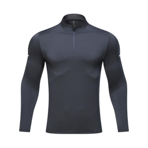 Custom Gym 1/4 Zip Quarter Zip Pullover Golf Fitness Compresión Quarter Zip Poliéster Elastano Hombres Manga Larga - Product Image 2