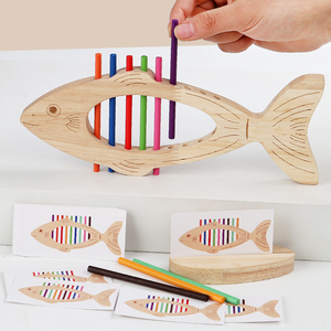 Jeux d'association des couleurs en bois pour l'éducation précoce des enfants, jouets d'entraînement cognitif, jouets d'interaction parent-enfant, jouets pour bébés - Product Image 6