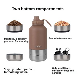 Bottiglia 3 in 1 in Acciaio Inox 304 Isolata e Impermeabile, Grande Capacità per Alimentazione e Abbeveraggio <span class=keywords><strong>di</strong></span> Cani e <span class=keywords><strong>Gatti</strong></span> all'Aperto - Product Image 2