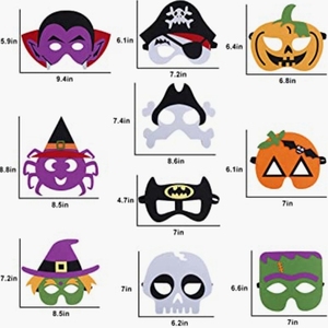 Masque de sorcière citrouille pirate squelette Cosplay Masquerade Party Masque pour les yeux avec corde élastique Masques en feutre d'Halloween pour enfants - Product Image 2