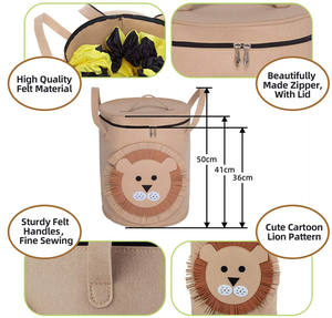 Cestino pieghevole dell'organizzatore del sacchetto di immagazzinaggio rapido del giocattolo del feltro all'aperto di stoccaggio del giocattolo con il tappetino da gioco per i bambini - Product Image 3