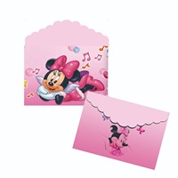 Perlengkapan pesta ulang tahun dengan amplop, Set pesta tema kartun dengan Minnie Mouse