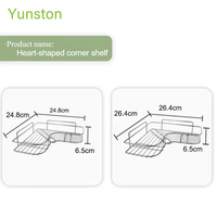 Étagères de rangement en forme de cœur pour cuisine et salle de bain, étagère d'angle murale en acier inoxydable sans perçage pour rangement de cuisine