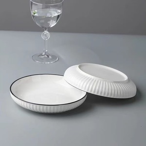 Vente en gros Assiettes à dîner en céramique simples Black Line série <span class=keywords><strong>Yamada</strong></span> 7 pouces <span class=keywords><strong>8</strong></span> pouces 9 pouces 10 pouces - Product Image 5