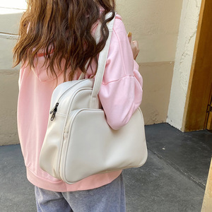 Large Capacity Tote Bag For Women Milky White Water Resistant Zipper Closure Everyday Use Travel Business Trip 2026 Autumn - Product Image 2