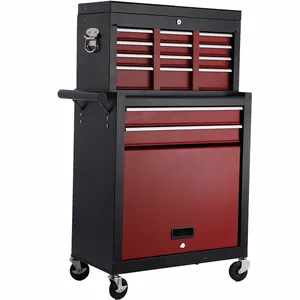 Hot Selling Drawer Mobile Tool Cabinet Trolley Workshop Roller Steel Tool Chest And Bottom Cabinet