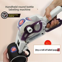 Machine d'étiquetage manuelle rapide et compacte pour bouteilles rondes – Gadget d'étiquetage adhésif