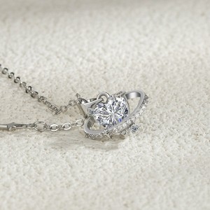 Collana Love <span class=keywords><strong>Galaxy</strong></span> <span class=keywords><strong>con</strong></span> Cuore Circondato da Zirconi, Design Unico, Ciondolo <span class=keywords><strong>con</strong></span> Diamante, Catena per Clavicola, Gioielli da Donna, Vendita all'Ingrosso - Product Image 3