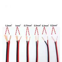 Câble de haut-parleur RVB 15AWG 2 conducteurs 1,5 mm Rouge Noir Cuivre Flexible PVC Câble Audio HIFI 100M Bobine de câbles de haut-parleur en vrac 100m