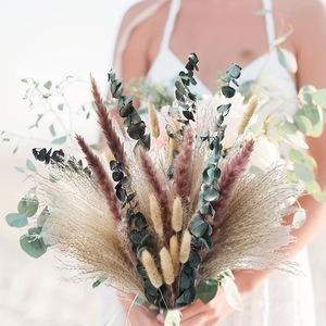 Bouquet de fleurs séchées artisanales très prisé, herbe de la pampa naturelle, accessoires de photographie transfrontaliers, cadeau décoratif pour hôtel - Product Image 4