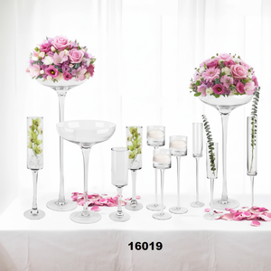 Floreros de vidrio templado transparente Floreros elegantes para el hogar Sala de estar Cama Habitación y comedor Decoración - Product Image 1