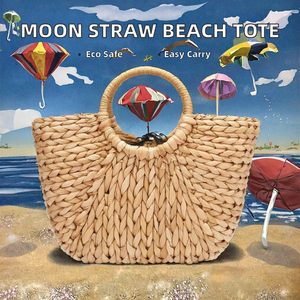 Bolsos de Mujer al por Mayor, <span class=keywords><strong>Bolso</strong></span> Tote de Rafia Tejido a Mano, Estilo Vintage, Ecológico y Portátil, <span class=keywords><strong>Bolso</strong></span> de Mano para Mujer - Product Image 2
