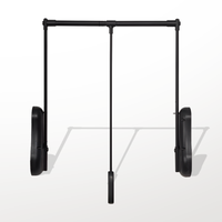 TIANY Tringle de penderie coulissante réglable en aluminium avec amortisseur hydraulique pour rangement domestique