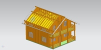 Rumah Villa Kayu Spruce Dua Lantai Prefabrikasi, Kit Kabin Kayu Kustom untuk Glamping Resort, Rumah Tamu Taman