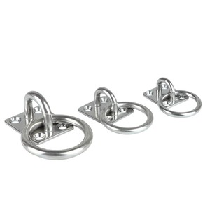 Stainless Steel Door Buckle With <b>Ring</b> Boat Safety Fixing <b>Plate</b> Base Durable Metal Hardware - Product Image 1