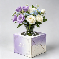 Boîte d'emballage florale en carton ondulé écologique et recyclable, pliable, robuste, pour expédition de fleurs fraîches, vente en gros personnalisée