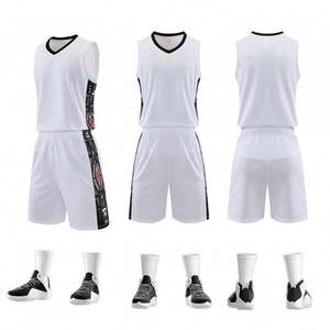 Оптовая продажа, баскетбольная одежда, 100%, полиэстер, баскетбольная футболка, индивидуальный дизайн, название команды, баскетбольная форма - Product Image 2