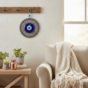 <span class=keywords><strong>Grande</strong></span> Decorazione da Parete con Perle e Occhio Turco in Vetro Fatto a Mano dalla TURCHIA - Product Image 5