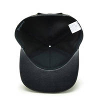 Negro personalizado Logotipo de Metal parche de cuero de la PU casuales Unisex Hip Hop Rap 5 Panel de las mujeres de los hombres del Snapback sombreros