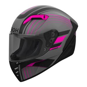 Casco Integral Airoh Connor Gris Negro Rosa Termoplástico con Bluetooth para Motocicleta - Product Image 1