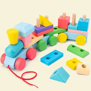 Bambini <span class=keywords><strong>giocattoli</strong></span> <span class=keywords><strong>Montessori</strong></span> colorati multifunzionali in legno Drag Block Train 2-3-4 anni <span class=keywords><strong>giocattoli</strong></span> educazione per bambini - Product Image 3