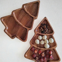 Creatieve Kerst En Nieuwjaar Boomvormige Fruitplaat Gepolijst Hout Snack En Huishoudelijke Decoratieve Schotel Wegwerp