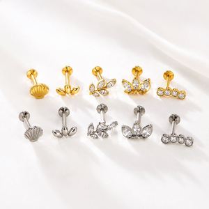 Boucles d'oreilles piercing labret vintage en titane plaqué or 18 carats avec zircon pour cartilage d'oreille, cadeaux pour mariage, fiançailles, fête - Product Image 3