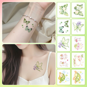Autocollants de <span class=keywords><strong>tatouage</strong></span> en papier colorés adorables, imperméables, longue durée, motifs papillons et <span class=keywords><strong>animaux</strong></span> imprimés par transfert à l'eau, frais et chics - Product Image 3