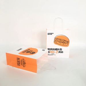 Bolsas de Papel Desechables Ecológicas, Biodegradables, Reciclables, de Papel Kraft, Personalizables, con Asas Planas, Impresión de Logotipo OEM, para Pizza y Leche - Product Image 6