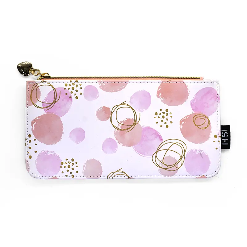 HSI A047200075AA New arrival fashion model cheap pastel peach pencil case&pouch with gold zipper for stationery