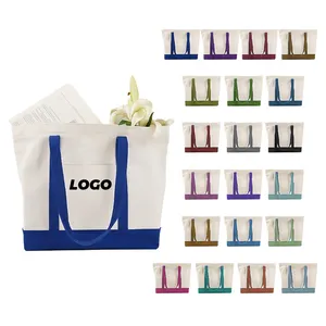 Personalized Natural Recycled Cotton Bag Blank Canvas Shopping Handbag Tote Bag With Custom Printed Logo