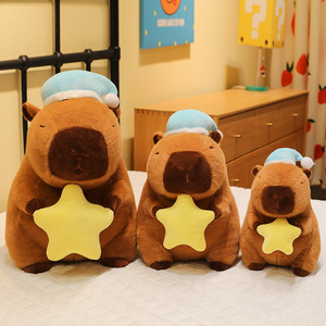 Luna stella pigiama capibara giocattoli di peluche cartone animato maggiore capibara peluche bambole animali imbottite Hydrochoerus Hydrochaeris gettare cuscino - Product Image 3
