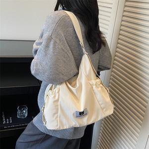 Đơn Giản Công Suất Lớn Phụ Nữ Ba Lô Giản Dị Dây Rút Phụ Nữ Tote Vai Túi Màu Rắn Nữ Xô Túi Xách - Product Image 4