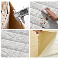 Nouveauté 2023 Rouleau Autocollant Décoratif pour Maison Panneaux Muraux 3D en Mousse Briques 3D Papier Peint
