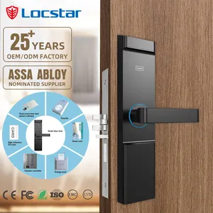 Locstar-Sistema de cerradura para Hotel, chapa de seguridad negra con tarjeta Rfid, fabricante