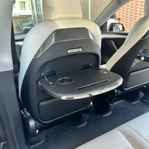 อุปกรณ์ตกแต่งภายใน<span class=keywords><strong>รถ</strong></span>ยนต์หรูหราแบบขายส่ง โต๊ะพับเบาะหลังพร้อมที่วางแก้วและพนักพิงพับได้สำหรับ<span class=keywords><strong>รถ</strong></span>ยนต์เทสล่า รุ่น 3 และรุ่น Y - Product Image 4