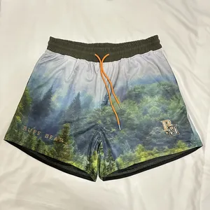 2024 New Style Custom Full Print Sublimation Mesh Men Gym Wear Shorts With Pockets
