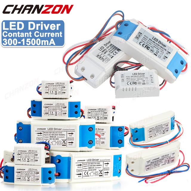 Plastic LED Light Driver 6W 10W 20W 36W 50W 300Ma 450Ma 600Ma 900Ma 1500Ma Constant Current High Power Supply Lamp Transformer -