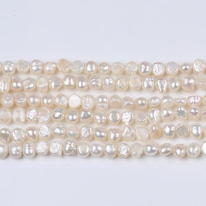 Nouvelles perles d'eau douce baroques en gros, 5-6 mm, naturelles, irrégulières, en vrac, à percer, à deux faces, légères, perles d'eau douce de Zhuji - Product Image 4