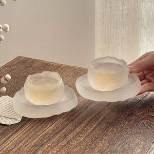 Set di 2 Tazze in Vetro Stile Europeo, Trasparenti per Degustazione/Tè Congelato/Vino, Tazza da Tè per Maestro Kongfu con Sottobicchiere, Ecologiche per Uso Professionale - Product Image 4
