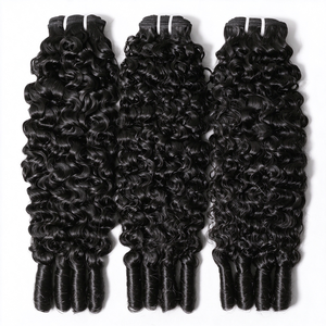 Letsfly Paquetes de Cabello Rubio Rizado Birmano 100% Humano, Extensiones de Cabello Pissy QQ de Doble Trama, 100g/unidad, 10-30 pulgadas, Puntas Completas - Product Image 3