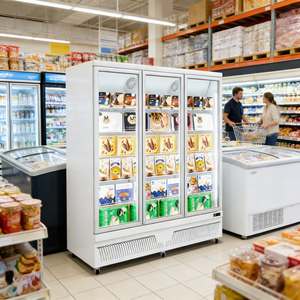 Congélateur vitrine à 3 portes vitrées à chargement par le bas pour fruits de mer et viandes, vente directe usine - Product Image 2
