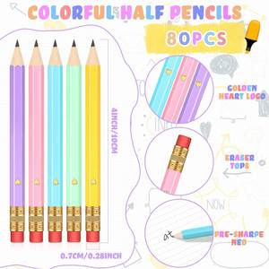 Crayons en bois personnalisables au design innovant, motif cœur coloré, pour mariages et fêtes, fabriqués selon des normes standard - Product Image 3