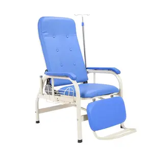 Manufacturer Sale Cheap Medical Manual Chair Foldable Manual Elderly Reclining Waiting Chair Patient Transfusion Infusion Chair