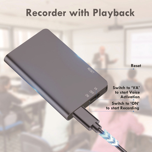 Mini Voice Recorder One Button Magnetic Clip Portable Recording Device for Lawyer Student Conference Class HD Sound