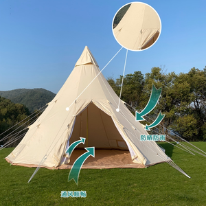 Tente de glamping pyramidale en toile et aluminium pour quatre saisons, modèle Outdoor Brighten 20 - Product Image 6