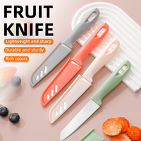 Chinees stijl roestvrijstalen fruitmes met kleurrijk plastic handvat en antiaanbaklaag