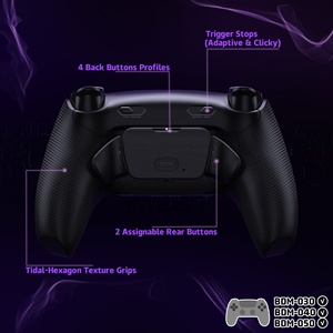 Rubberized Black Remappable Back Button RISE Plus MAX Back Paddle Kit with Click Trigger Stops for PS5 <b>Controller</b> BDM030/040/050 - Product Image 3