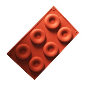 Molde de silicona de 6 cavidades para donuts, mousse, pasteles, postres, helados y galletas, apto para horno y contacto con alimentos - Product Image 5
